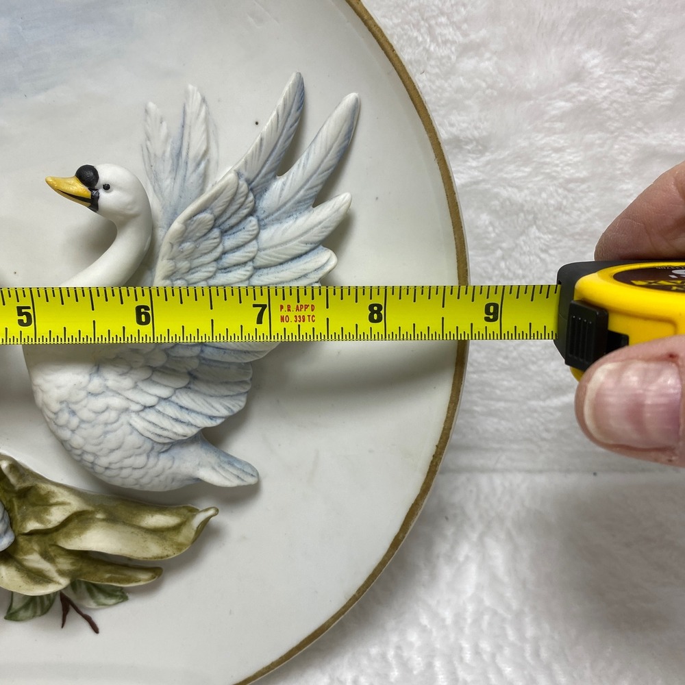 VTG Ardalt #7229 3D‎ Lenwile China Swan Wall Decor Plate Hand Painted Japan - Picture 6 of 8